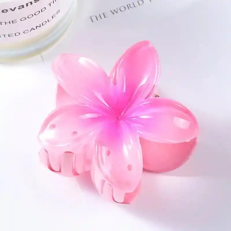 Pinza Caimán Gancho Flor Hawaiana Grande Para Pelo Cabello