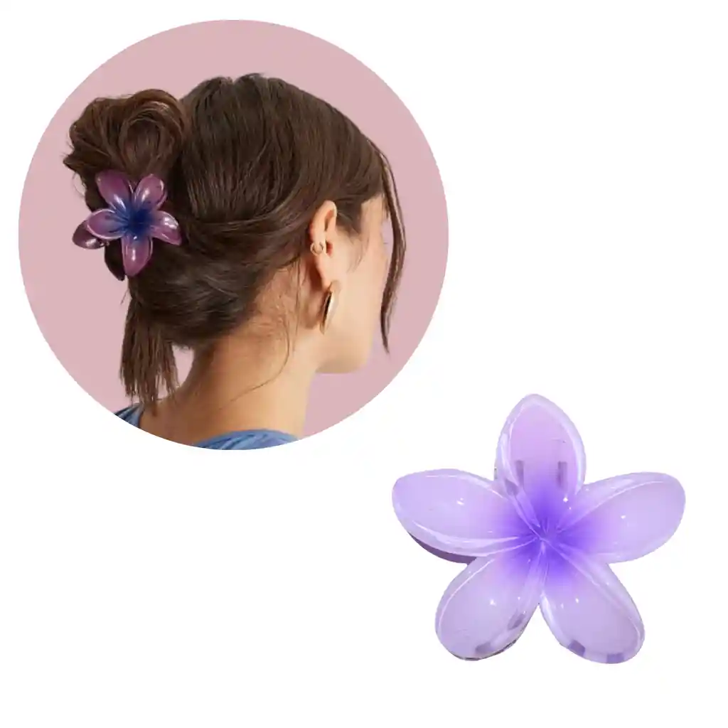 Pinza Caimán Gancho Flor Hawaiana Grande Para Pelo Cabello