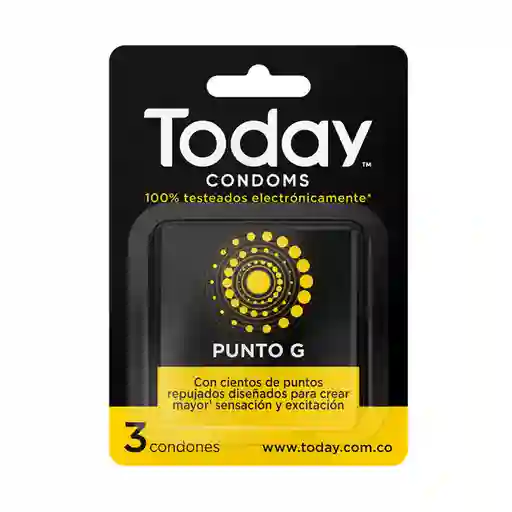 Condones Today Punto G X3 - Cientos De Puntos Repujados Para Placer