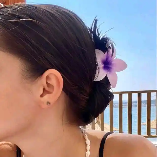 Pinza Caimán Gancho Flor Hawaiana Grande Para Pelo Cabello