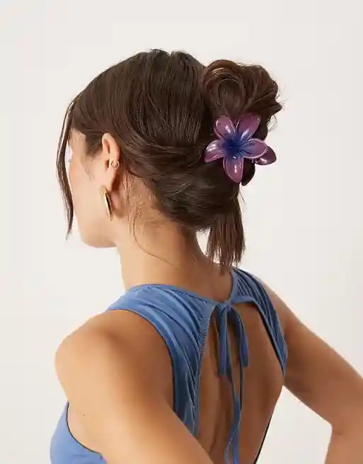 Pinza Caimán Gancho Flor Hawaiana Grande Para Pelo Cabello