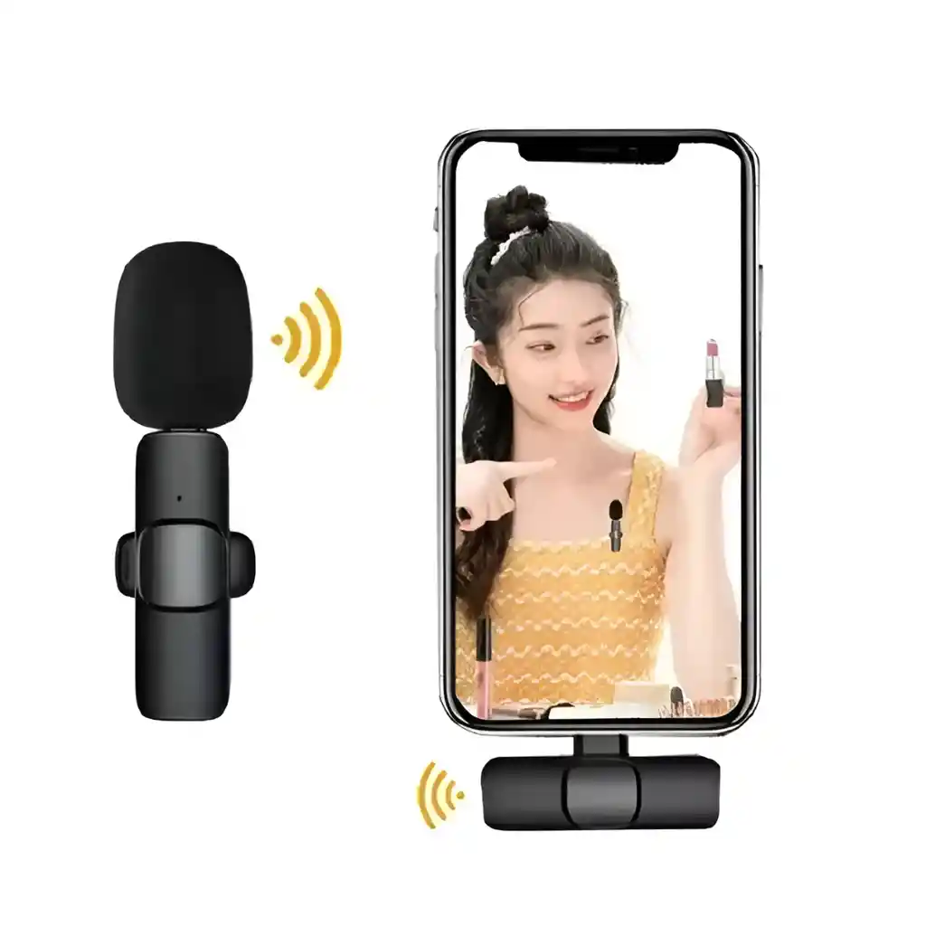 Micrófono Inalámbrico Solapa K9 Negro Compatible Iphone Android Tipo C