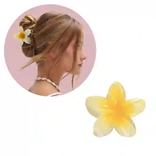 Pinza Caimán Gancho Flor Hawaiana Grande Para Pelo Cabello