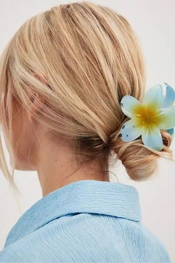 Pinza Caimán Gancho Flor Hawaiana Grande Para Pelo Cabello