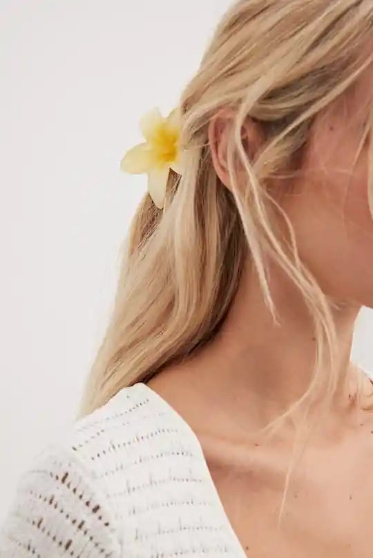Pinza Caimán Gancho Flor Hawaiana Grande Para Pelo Cabello