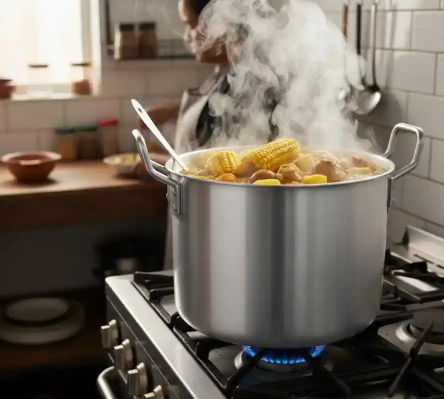 Olla Grande 25 Litros Sancocho Ligera Practica 38 Cm Calidad Aluminio Extra Fuerte Resistente