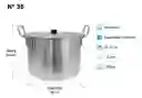 Olla Grande 25 Litros Sancocho Ligera Practica 38 Cm Calidad Aluminio Extra Fuerte Resistente
