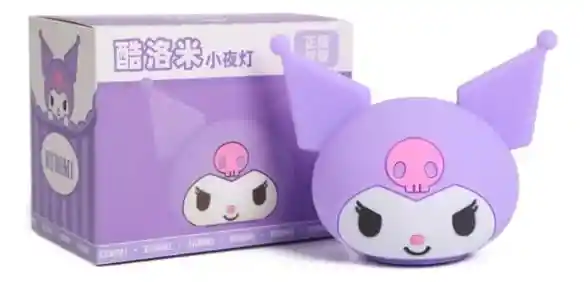 Lampara Luz Nocturna Kuromi Temporizador Silicona Protección Ocular Púrpura
