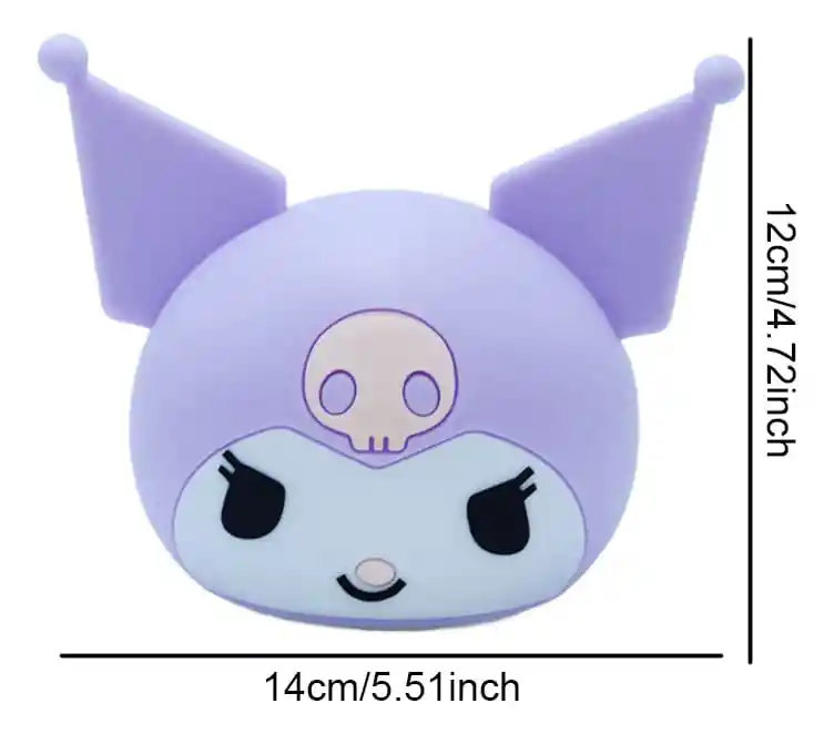 Lampara Luz Nocturna Kuromi Temporizador Silicona Protección Ocular Púrpura