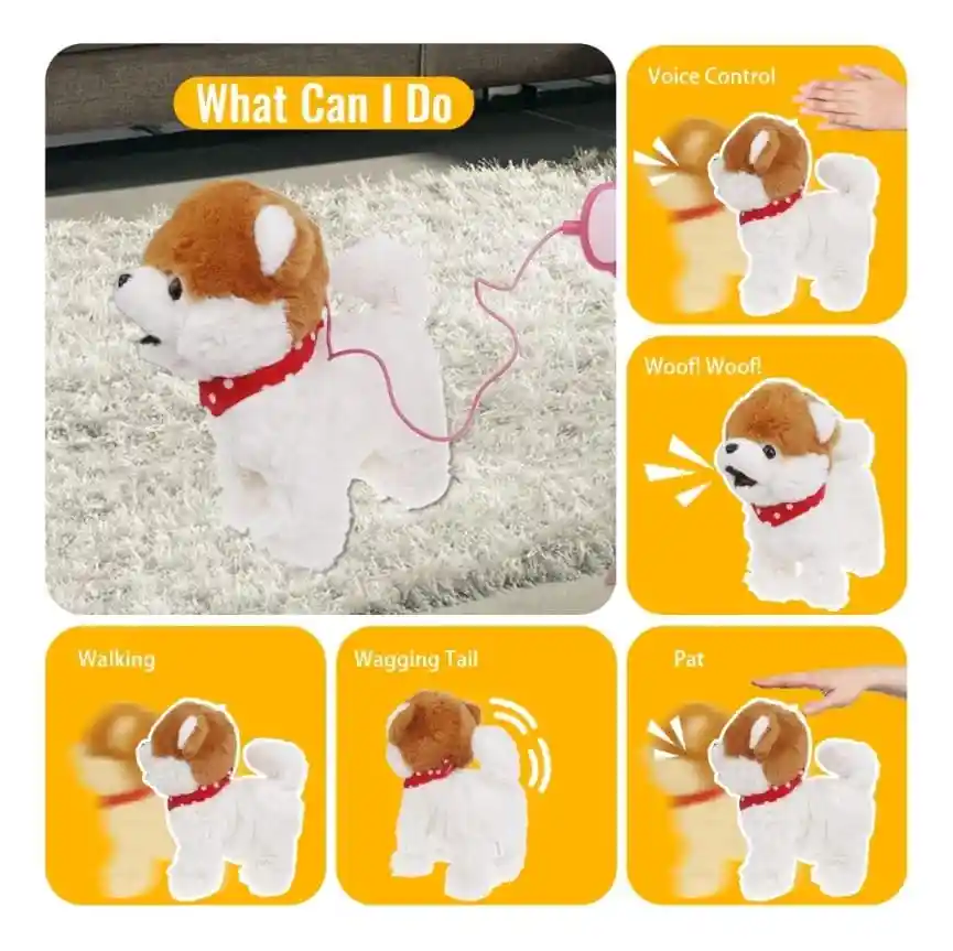 Juguete Eléctrico Para Niños Perro Perrito Para Pasear Ladra Y Camina