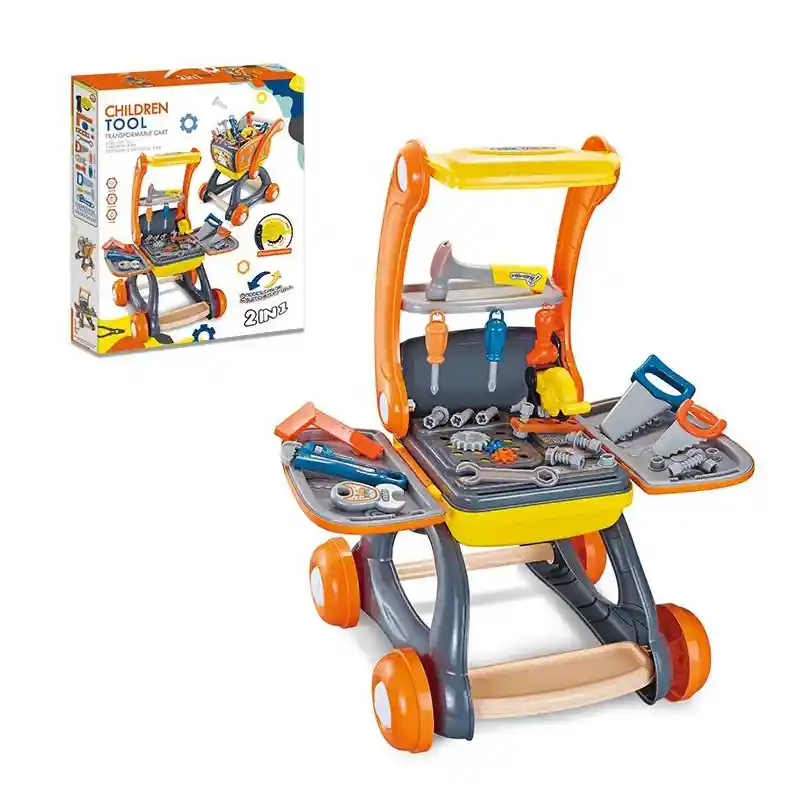 Carrito De Herramientas Niños Transformable 2 En 1 Multicolo