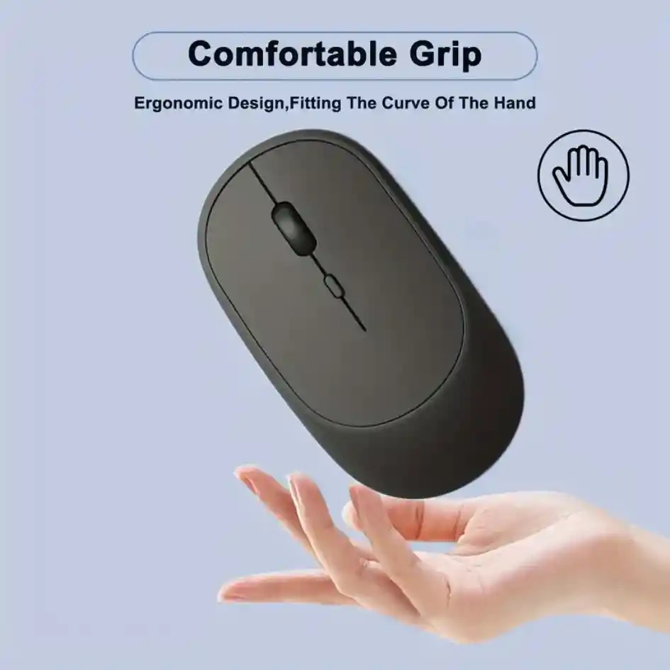 Mouse Inalámbrico Conexión Bluetooth Recargable Usb Negro