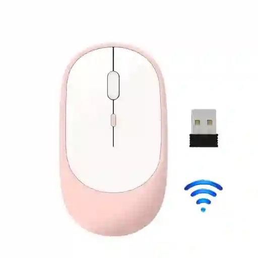 Mouse Inalámbrico Conexión Bluetooth Recargable Usb Rosado