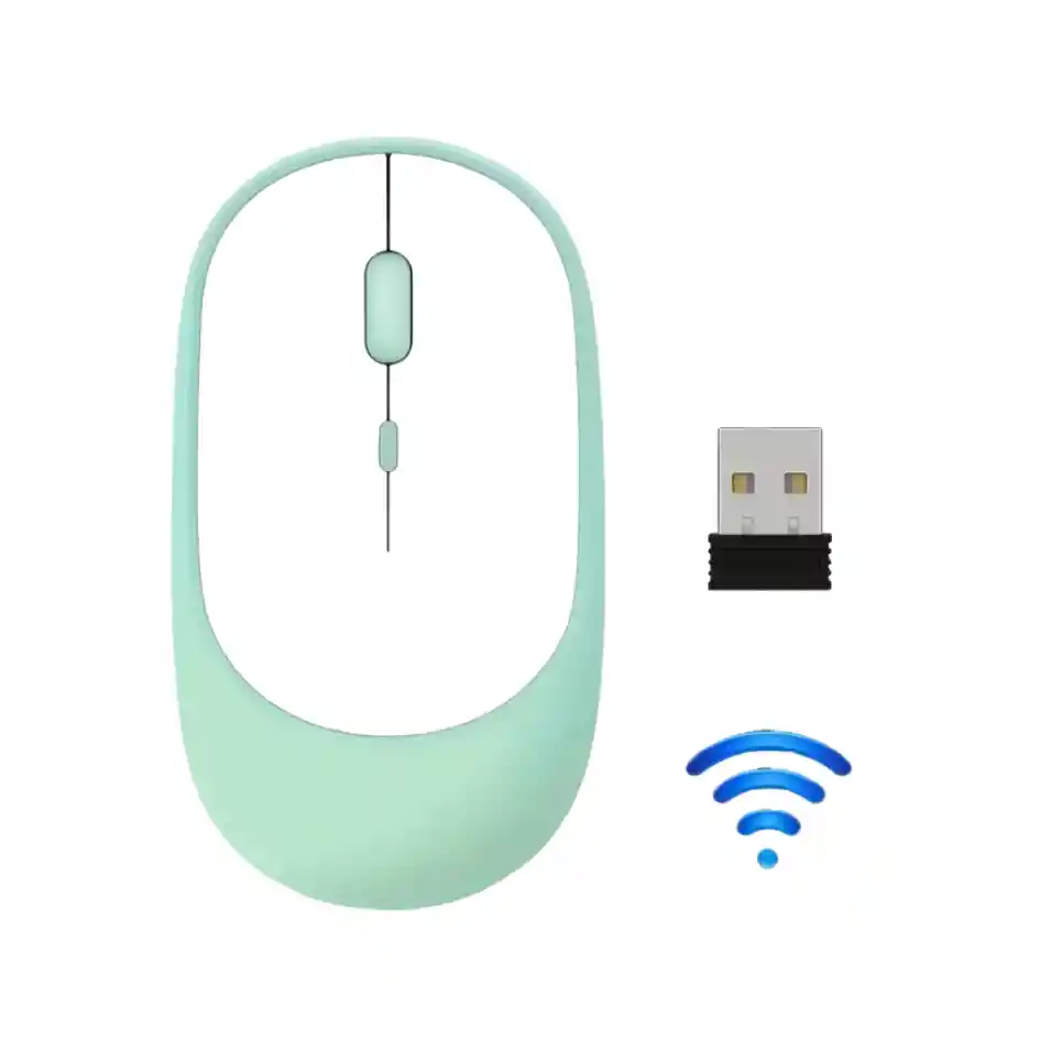 Mouse Inalámbrico Conexión Bluetooth Recargable Usb Menta
