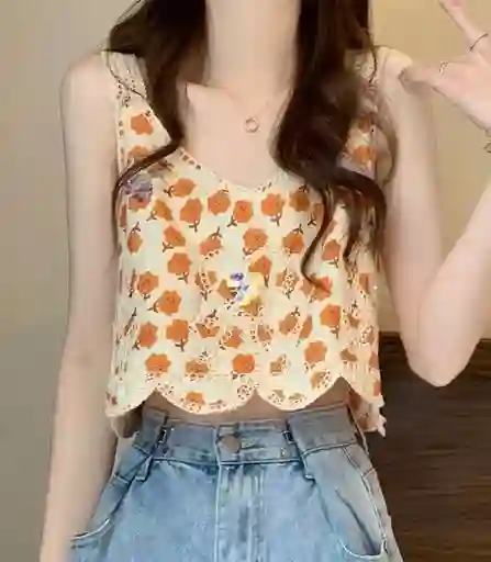 Top Tejido En Ojalillo Talla Unica