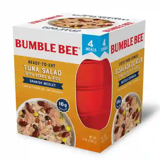 Bumble Bee Tazones De Atún Con Arroz, Fríjoles Y Verduras - Mezcla Española 4 Unidades / 160 G