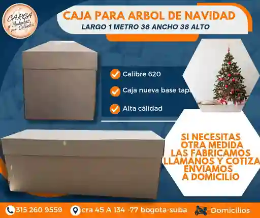 Caja Para Arbol De Navidad Nuevas Resistente De 1 Metro X38 De Alto X 38 Ancho Empaque Y Embalaje