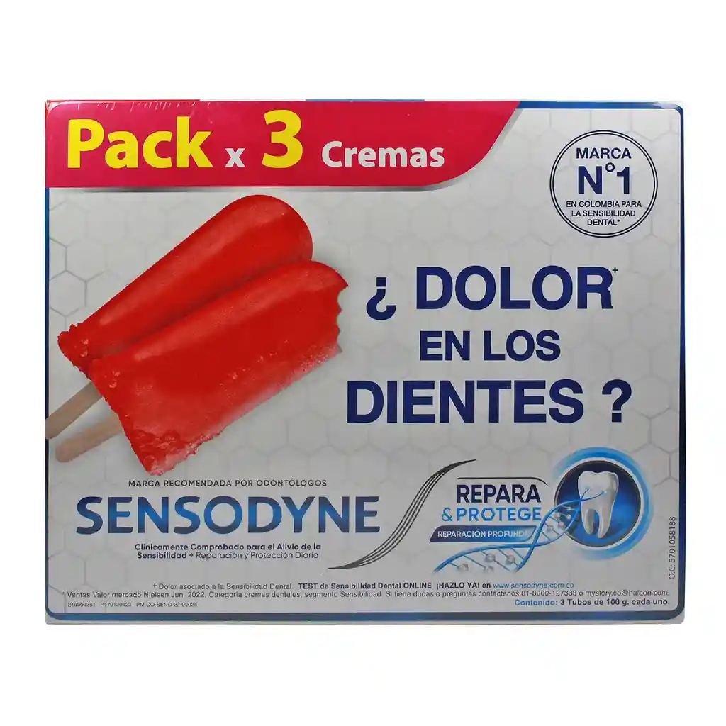 Sensodyne Crema Dental Especial Para Sensibilidad Dental 3 Unidades / 100 G