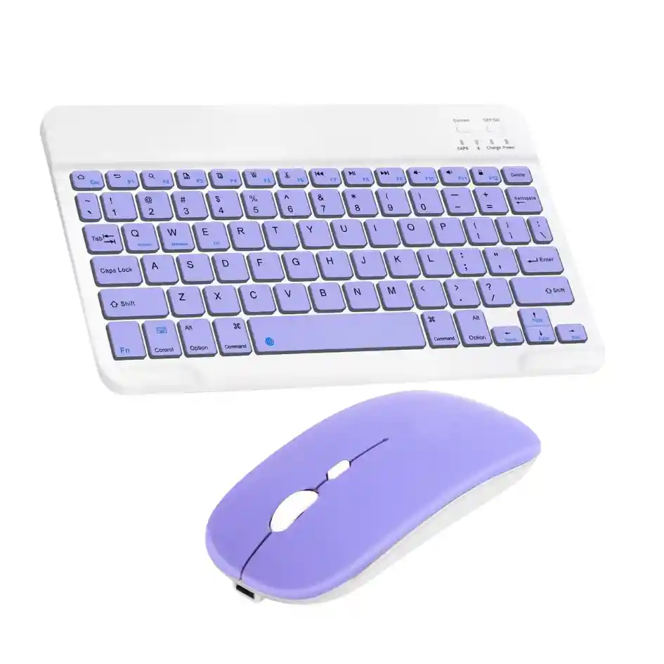 Mouse Inalámbrico Conexión Bluetooth Recargable Usb Lila