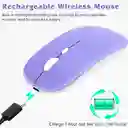 Mouse Inalámbrico Conexión Bluetooth Recargable Usb Lila