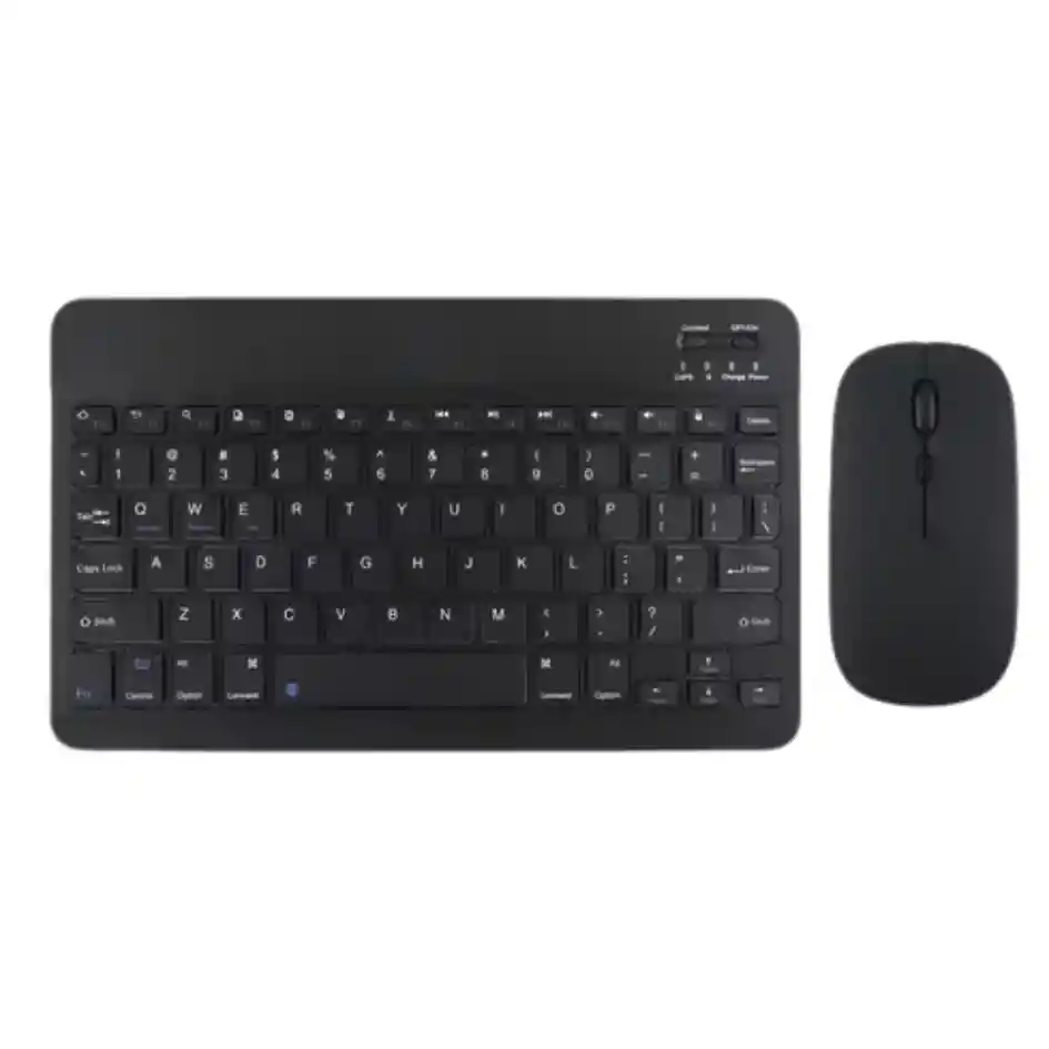 Combo Teclado + Mouse Inalámbrico Bluetooth Recargable Negro