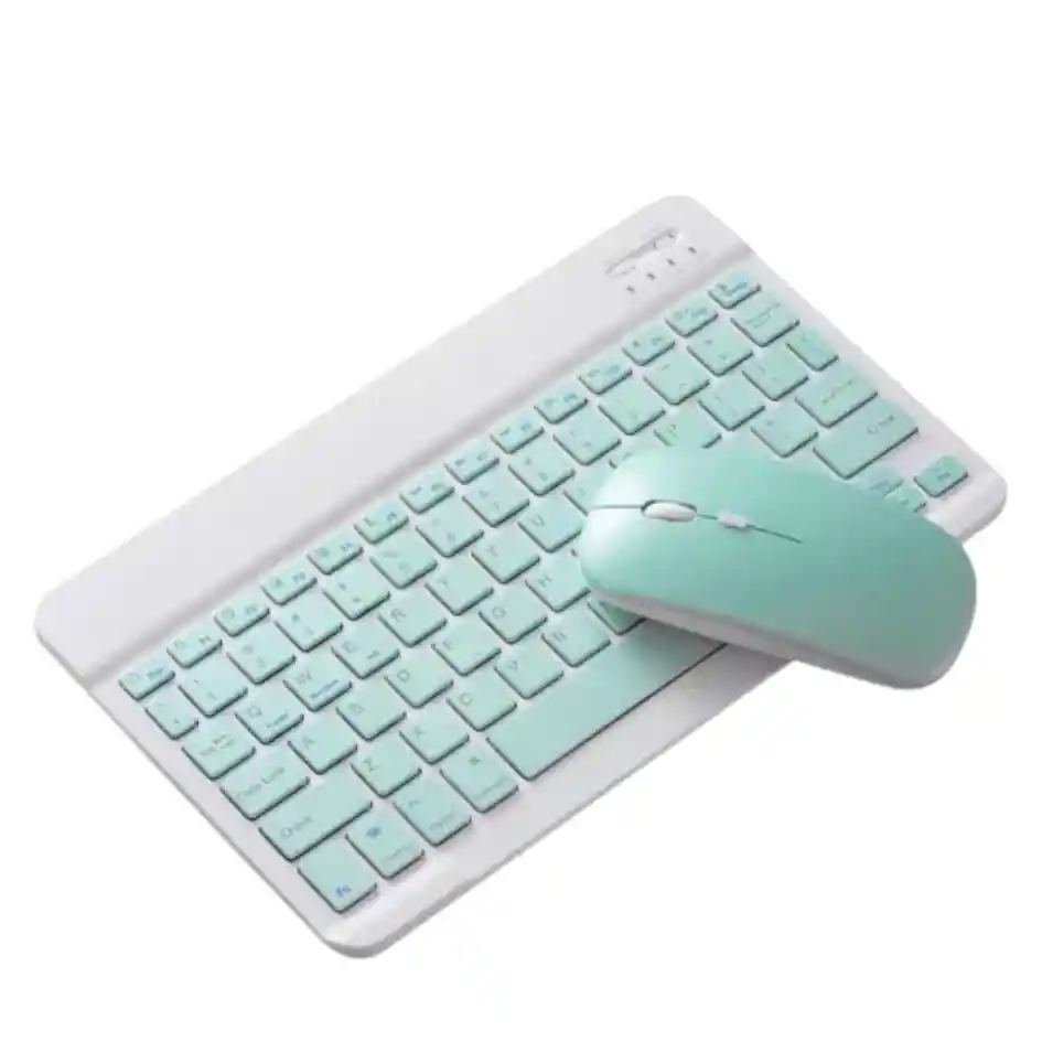 Combo Teclado + Mouse Inalámbrico Bluetooth Recargable Menta