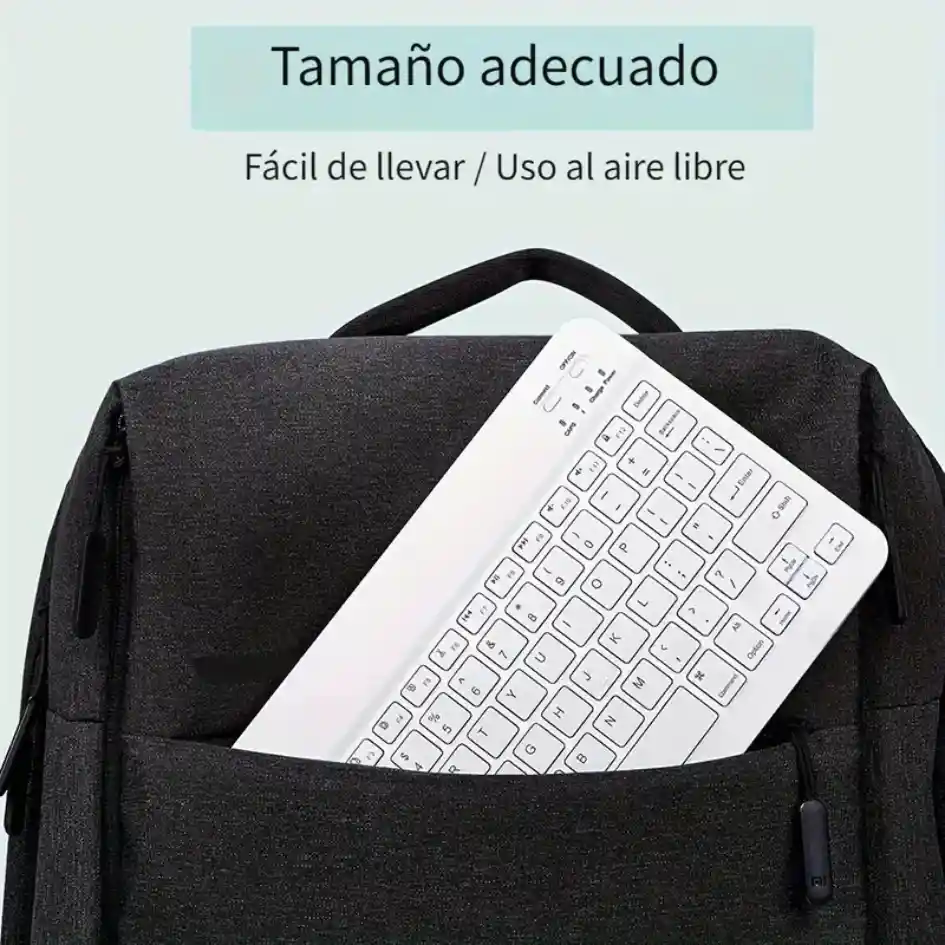 Combo Teclado Mas Mouse Inalámbrico Bluetooth Recargable Blanco