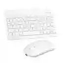 Combo Teclado Mas Mouse Inalámbrico Bluetooth Recargable Blanco