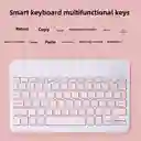 Combo Teclado Mas Mouse Inalámbrico Bluetooth Recargable Rosado