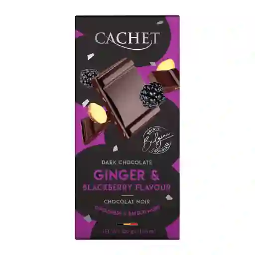 Cachet Chocolate Dark Belga Mora Jengibre 57%, Mezcla Intensa, Gourmet Y Artesanal 100 g