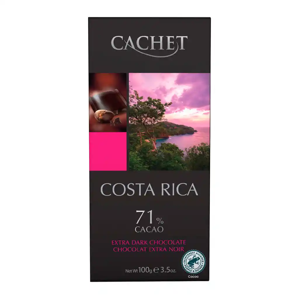 Cachet Chocolate Belga Costa Rica 71% Cacao, Origen Premium, Intenso & Aromático 100 g