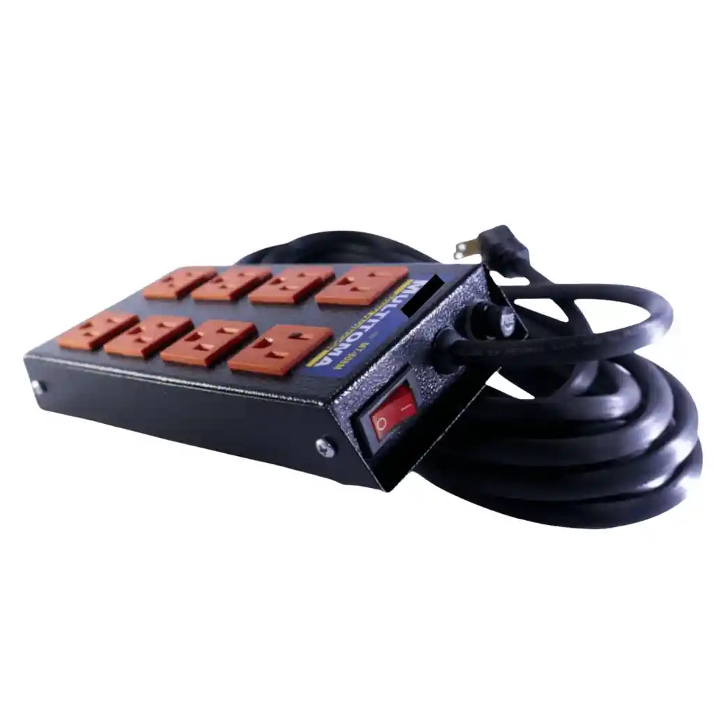 Multitoma Metálica 8 Salidas De 5 Metros