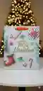 Bolsa De Regalo Navideña 32x26 Cm – Varios Colores Con Detalles Escarchados En Relieve 3d