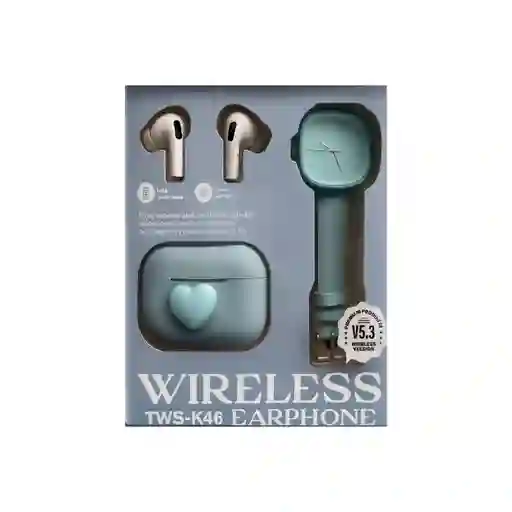 Kit Manos Libres + Reloj Keeka Tws-k46 (azul)