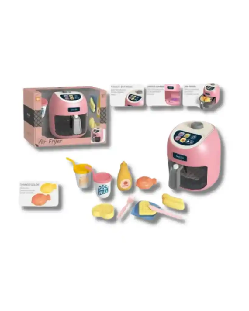 Freidora De Juguete Juego Interactivo Con Luces, Sonidos Y Comida Que Cambia De Color