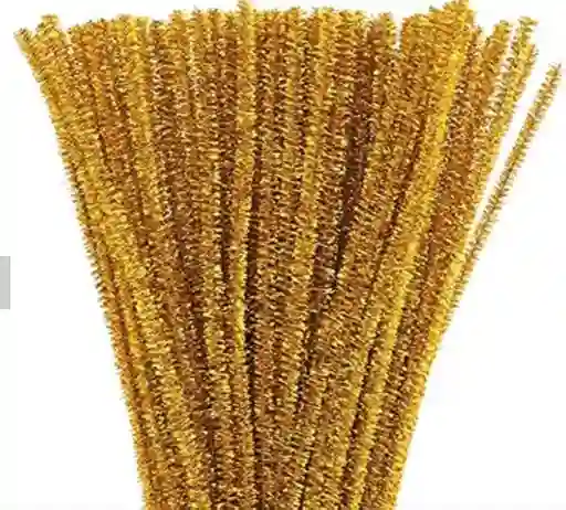 Limpiapipa Chenille Cheline Para Decoracion Navideña Color Dorado