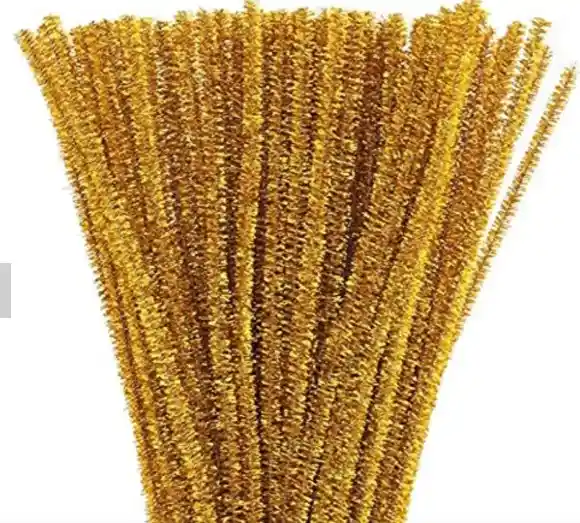 Limpiapipa Chenille Cheline Para Decoracion Navideña Color Dorado