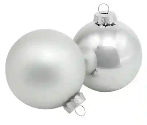 Bolas Medianas Para Arbol De Navidad Decoración Navideña Para Arbol Color Plateado X 6 Unidades 4.5cm Aprox