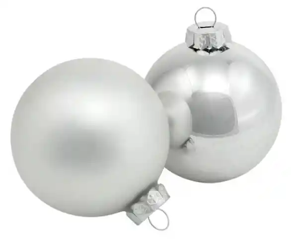 Bolas Medianas Para Arbol De Navidad Decoración Navideña Para Arbol Color Plateado X 6 Unidades 4.5cm Aprox