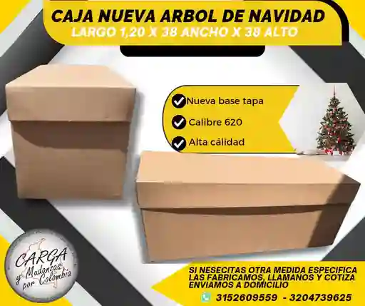 Caja Para Arbol De Navidad Resistente Base Tapa Nueva De 120 De Largo X 38 Ancho X 38 Alto Para Empaque Y Embalaje
