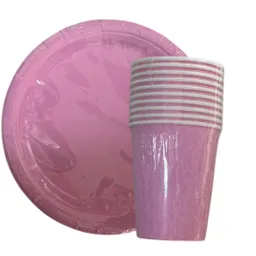 Kit De Platos Y Vasos Rosado