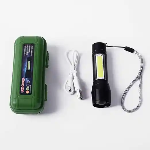 Linterna Mini Led Recargable Luz Zoom Largo Alcance