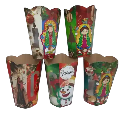 Navidad Farol En Cartón Para Velitas X1