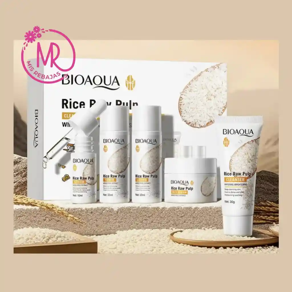 Kit Facial A Base De Arroz Por 5 Piezas