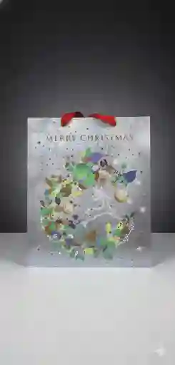 Bolsa De Regalo Navideña 32x26 Cm – Mediana Diseños Sofisticados En Varios Colores Con Asa De Cinta Satinada