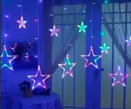 Serie Navideña Cascada De Estrellas Multicolor 110l 3m