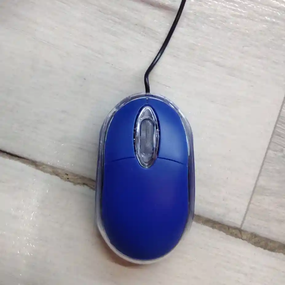 Mouse Con Cable De Color Azul Oscuro Optico