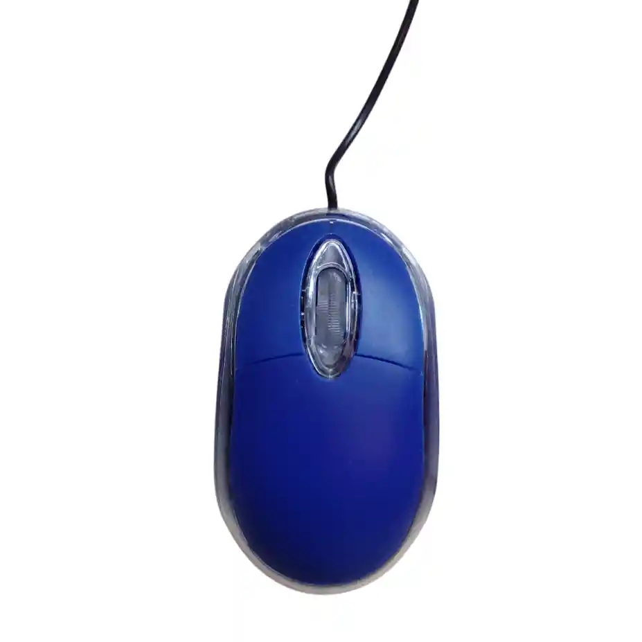 Mouse Con Cable De Color Azul Oscuro Optico