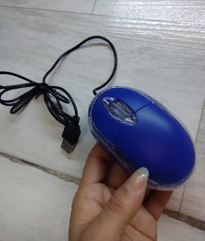 Mouse Con Cable De Color Azul Oscuro Optico