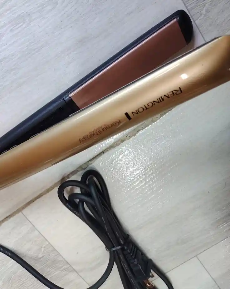 Plancha Para Cabello Remington Keratin Therapy + Argan Oil Color Rosa Bronce